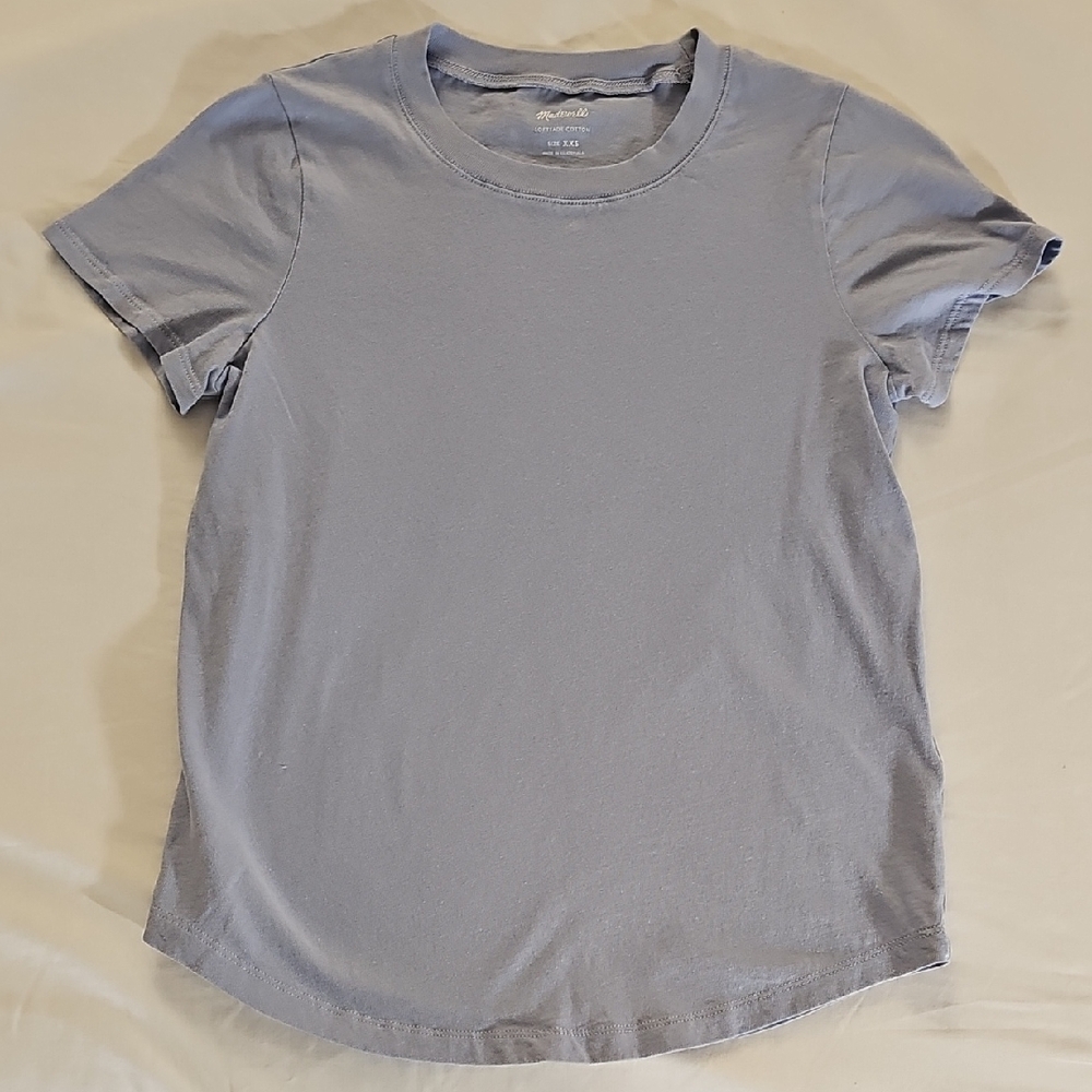 Madewell Bluish Gray Crew Neck T-Shirt
